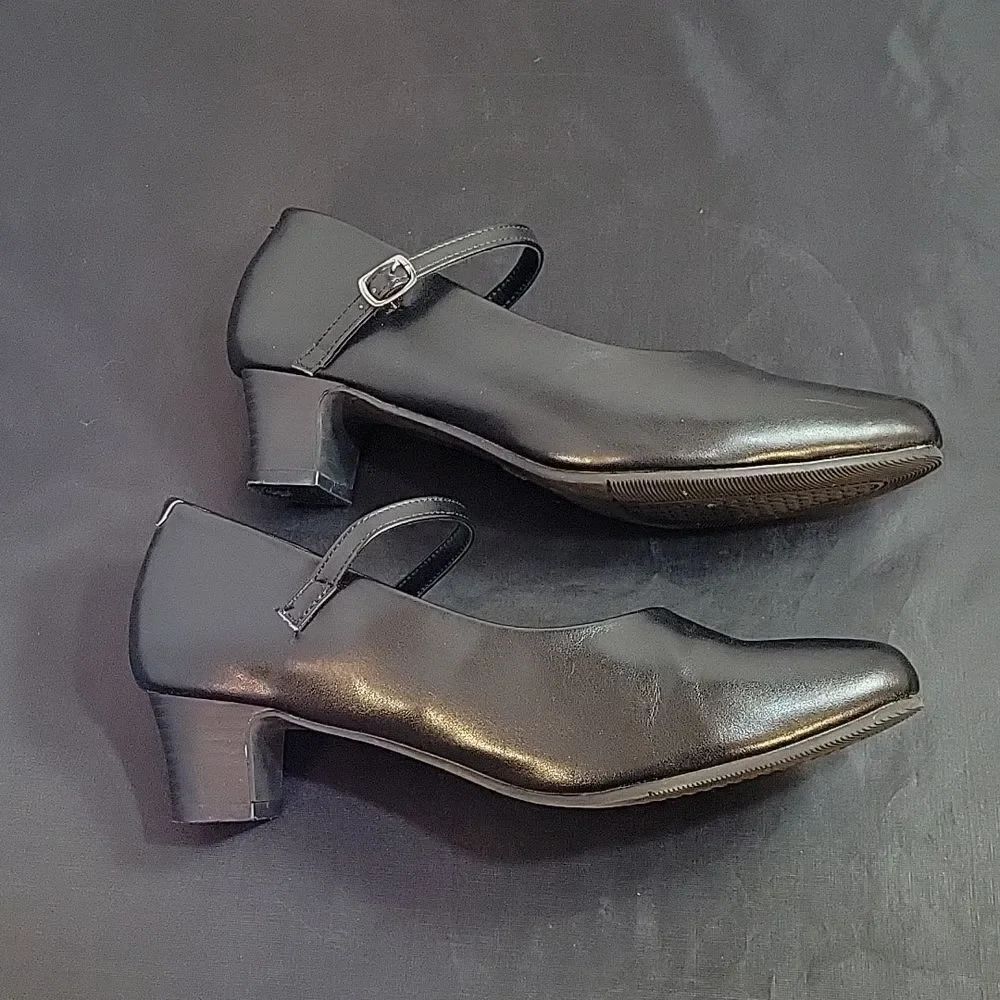 SAGEPLUS BLOCK HEEL WOMEN"S ADJUSTABLE BUCKLE ANKLE STRAP ROUND TOE SLIP-ON SHOE - Picture 9 of 16